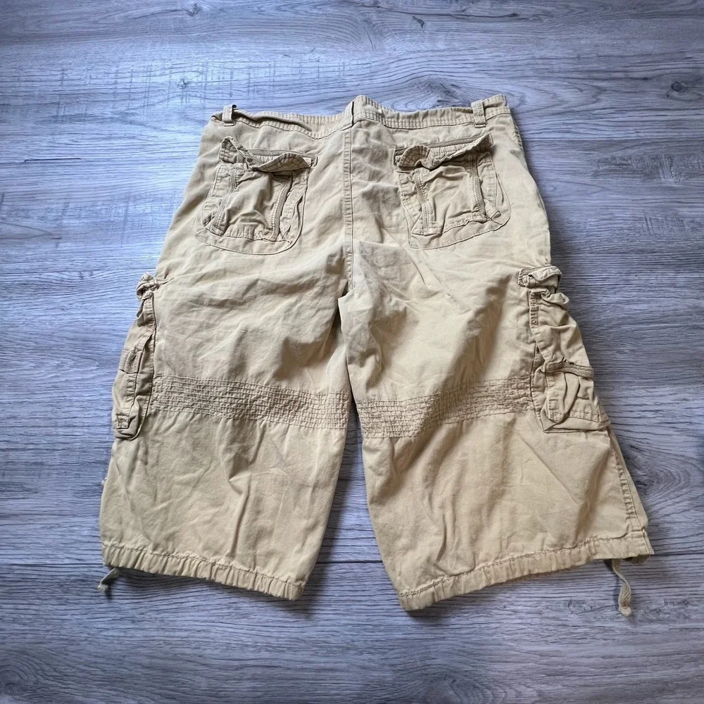 Cargo Shorts Mens 36 Tan Khaki Utility Gorpcore‎ Multi Pocket Baggy Streetwear
